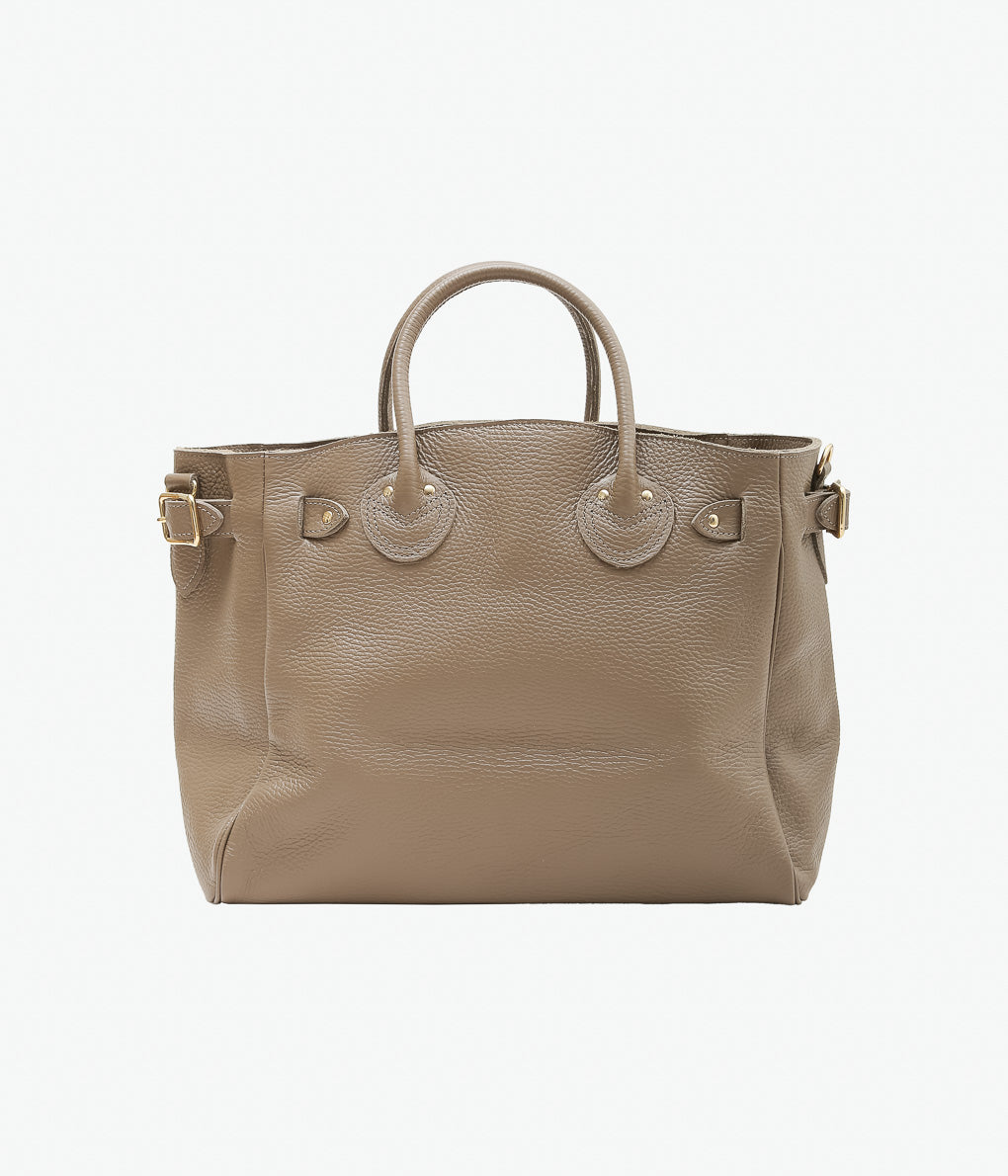 YOUNG&OLSEN THE DRYGOODS STORE ''EMBOSSED LEATHER BELTED TOTE S'' (ETOUPE)