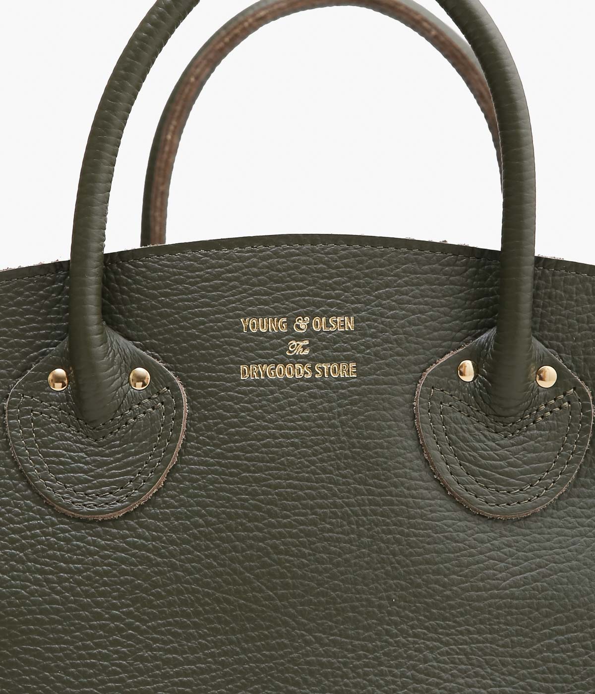 YOUNG&OLSEN THE DRYGOODS STORE ''EMBOSSED LEATHER BELTED TOTE S'' (KHAKI)