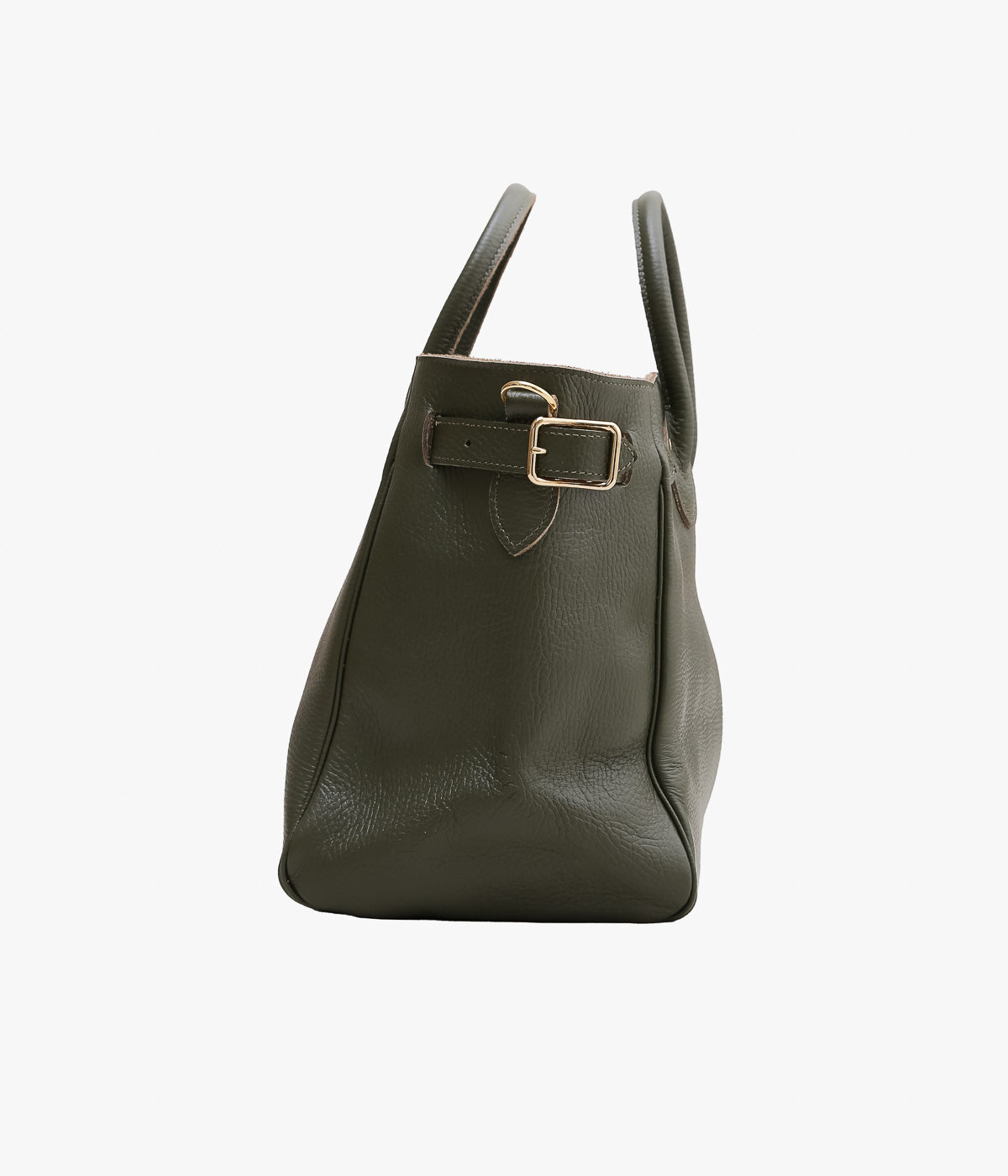 YOUNG&OLSEN THE DRYGOODS STORE ''EMBOSSED LEATHER BELTED TOTE S'' (KHAKI)