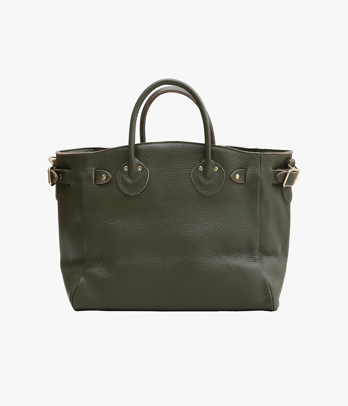 YOUNG&OLSEN THE DRYGOODS STORE ''EMBOSSED LEATHER BELTED TOTE S'' (KHAKI)