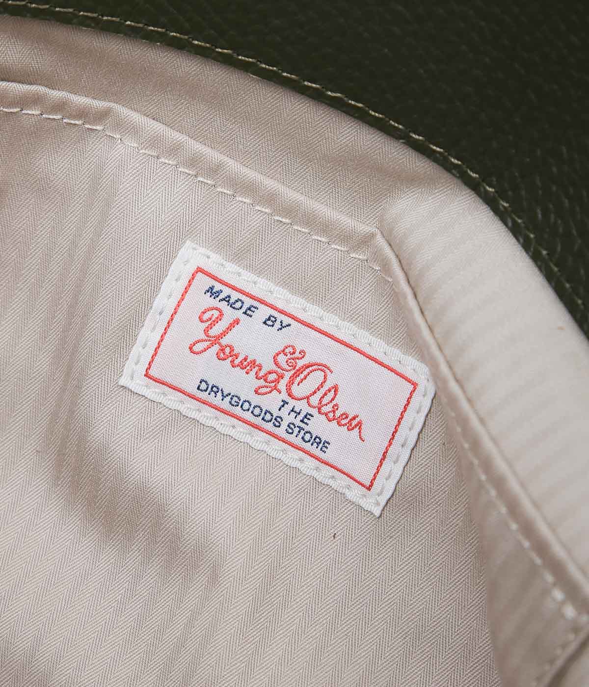 YOUNG&OLSEN THE DRYGOODS STORE ''EMBOSSED LEATHER BELTED TOTE S'' (KHAKI)