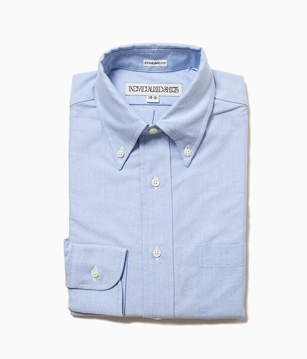 INDIVIDUALIZED SHIRTS "CAMBRIDGE OXFORD (STANDARD FIT BUTTON DOWN SHIRT)(LT BLUE)"