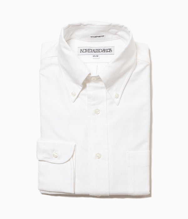 INDIVIDUALIZED SHIRTS "REGATTA OXFORD (STANDARD FIT BUTTON DOWN SHIRT)(WHITE)"