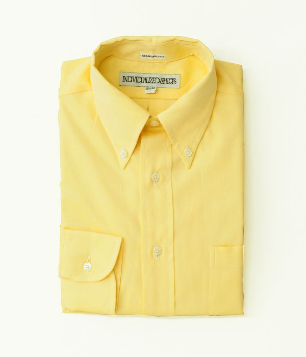 INDIVIDUALIZED SHIRTS "PINPOINT OXFORD TWO PLY 80S (STANDARD FIT BUTTON DOWN SHIRT)(YELLOW)"