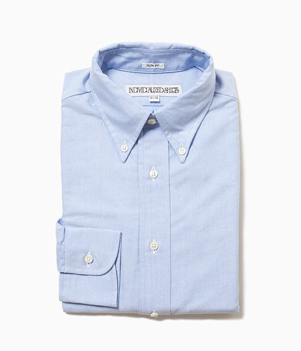 INDIVIDUALIZED SHIRTS "CAMBRIDGE OXFORD (SLIM FIT BUTTON DOWN SHIRT)(LT BLUE)"