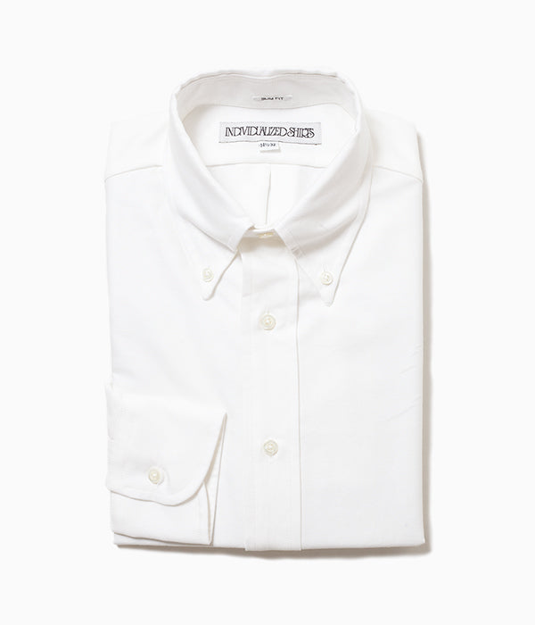 INDIVIDUALIZED SHIRTS "REGATTA OXFORD (SLIM FIT BUTTON DOWN SHIRT)(WHITE)"