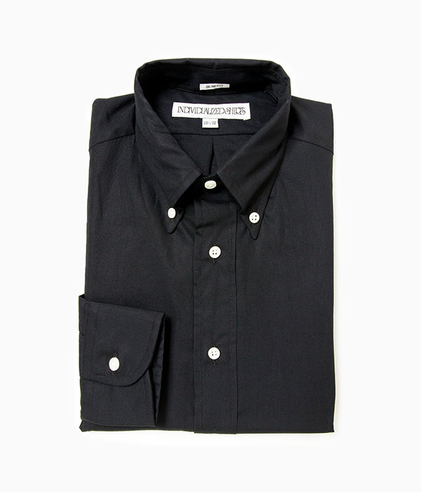 INDIVIDUALIZED SHIRTS "POPLIN (SLIM FIT BUTTON DOWN SHIRT)(BLACK)"