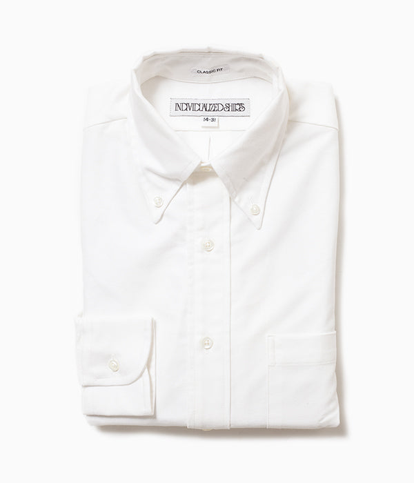 INDIVIDUALIZED SHIRTS "REGATTA OXFORD (CLASSIC FIT BUTTON DOWN SHIRT)(WHITE)"