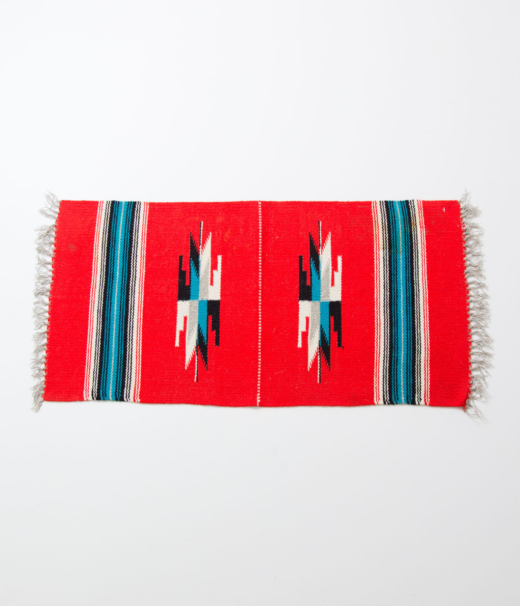 VINTAGE "60'S CHIMAYO RUG RECTANGLE"(RED×TURQUOISE1)