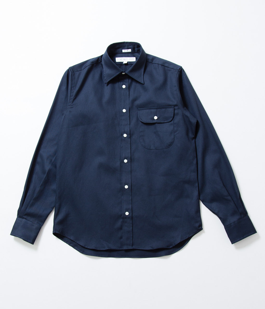 INDIVIDUALIZED SHIRTS "MILITARY TWILL (STANDARD FIT MBDM COLLAR SHIRT)"(NAVY)