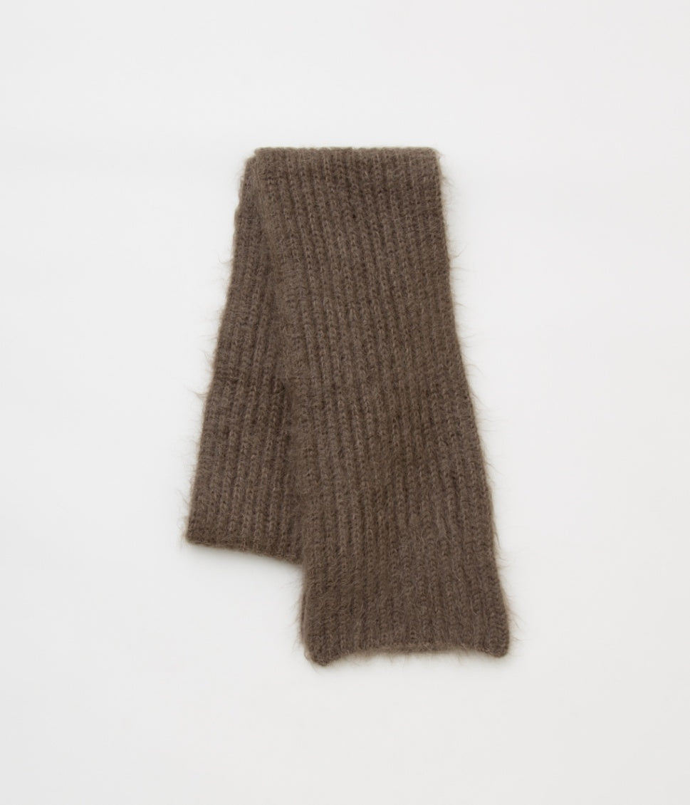 CORGI "MOHAIR / GEELONG WOOL RIB SCARF"(BROWN)