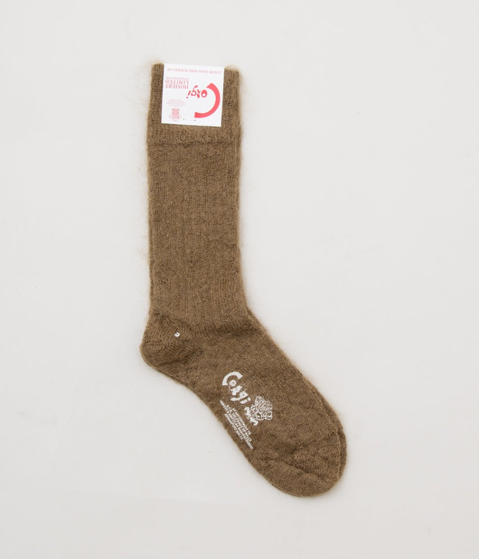 CORGI "WOMENS MOHAIR SOCKS" (BROWN)