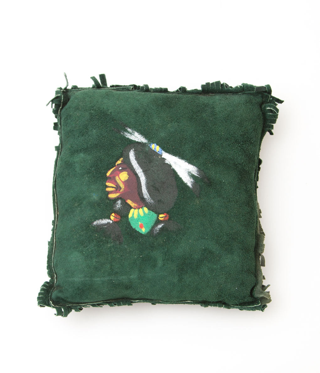 VINTAGE FABRIC "INDIAN HAND PAINT SUEDE PILLOW 2SET"