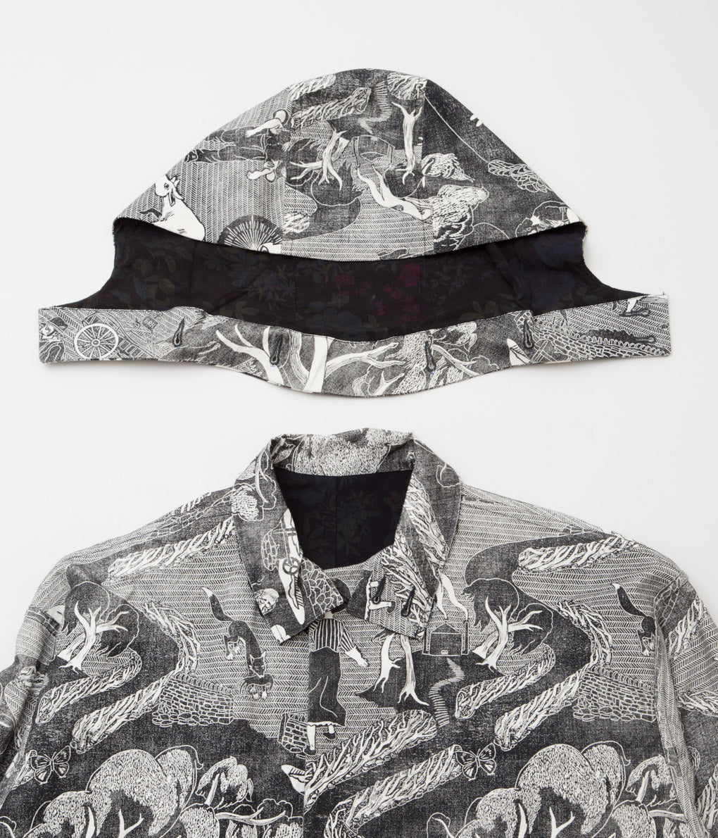 MONAD LONDON "WALTER MILITARY PARKA" (NATURAL, CARBON PRINT)