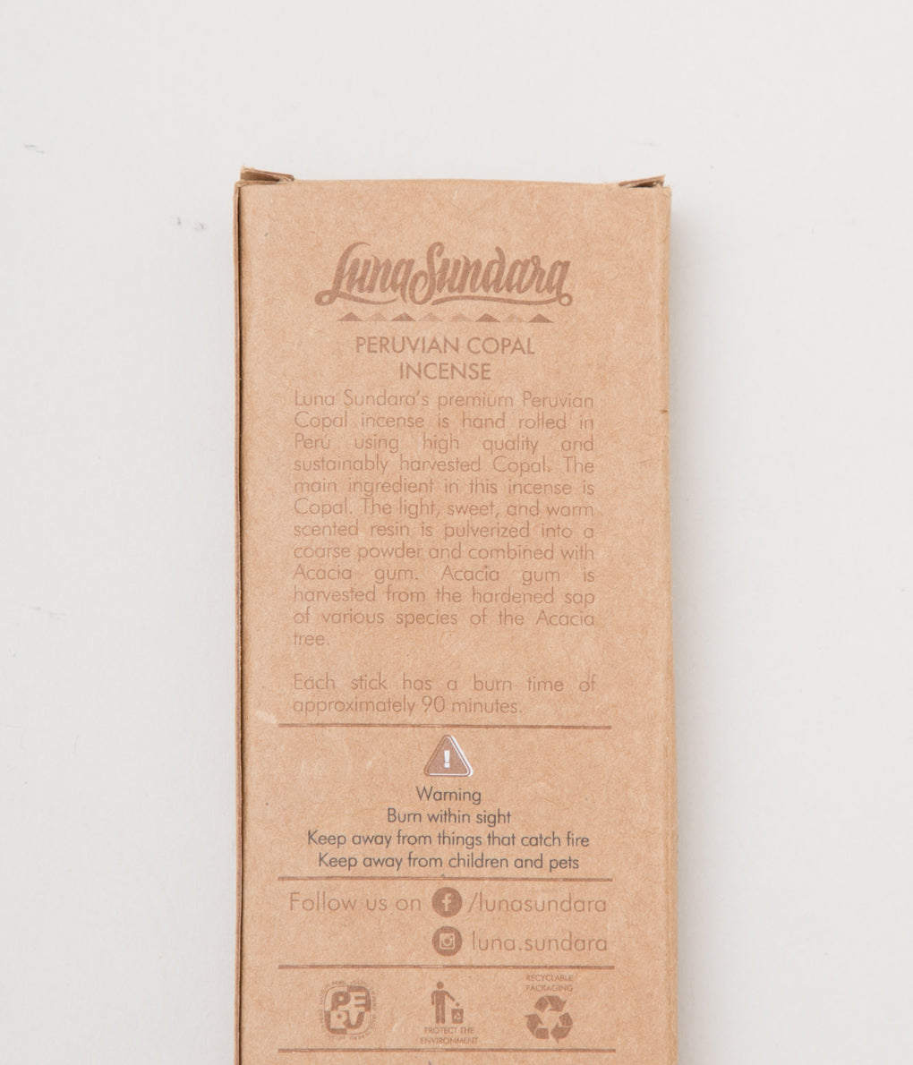 LUNA SUNDARA "GREY COPAL INCENSE 6 COUNT"(GREY COPAL)