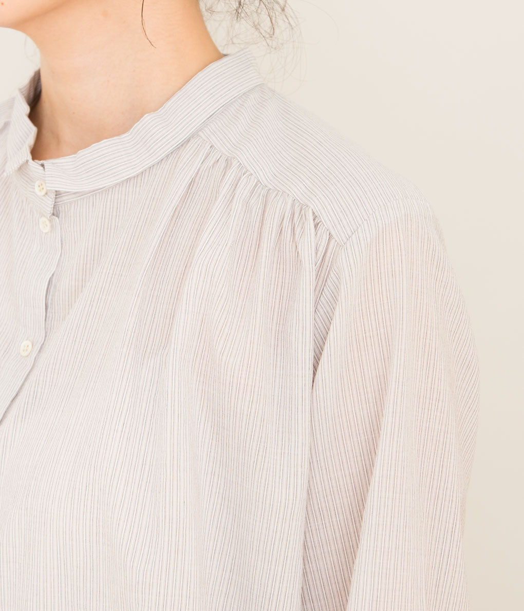 STUDIO DE LOSTANGES "METAPHORE BLOUSE"(FINE BEIGE STRIPE)