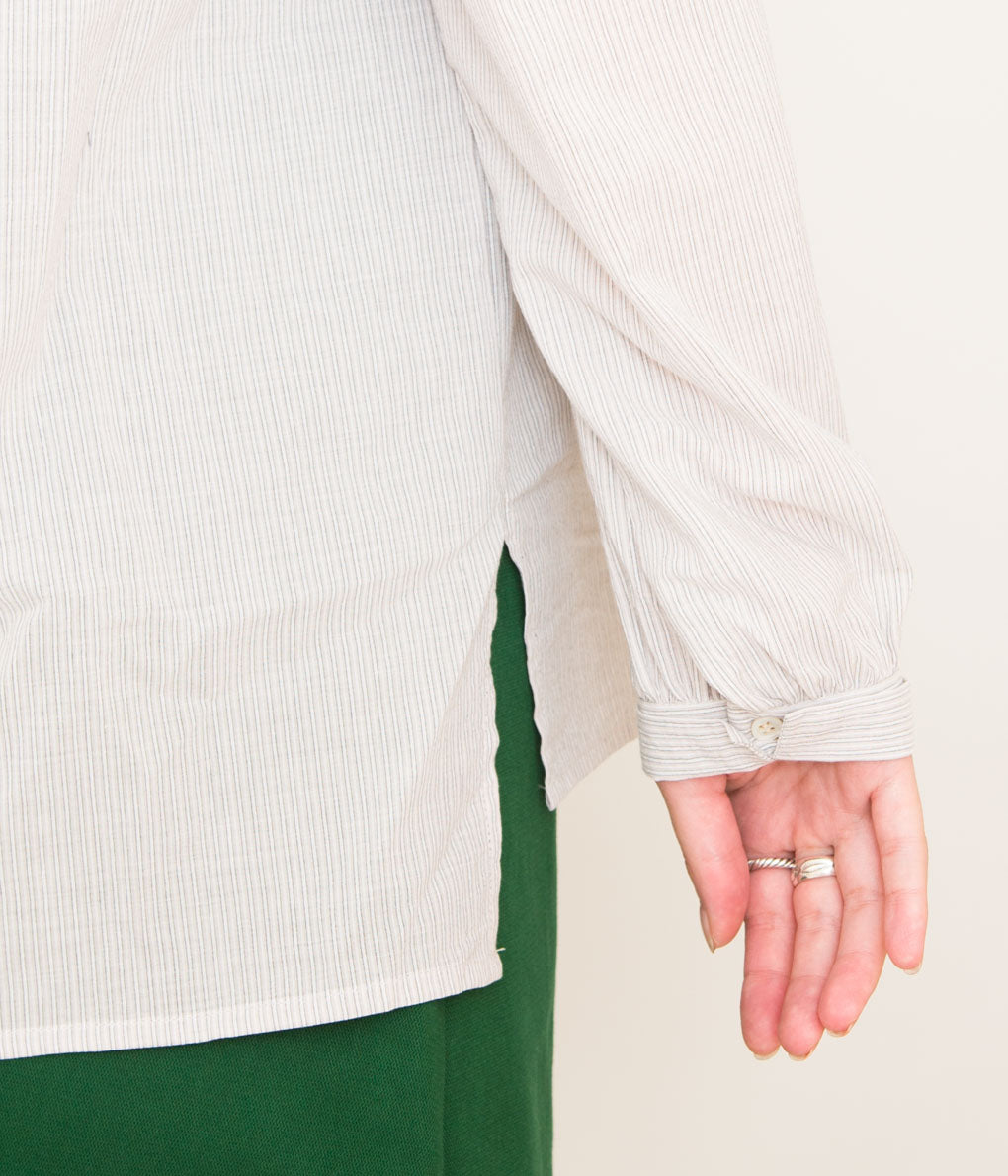 STUDIO DE LOSTANGES "METAPHORE BLOUSE"(FINE BEIGE STRIPE)