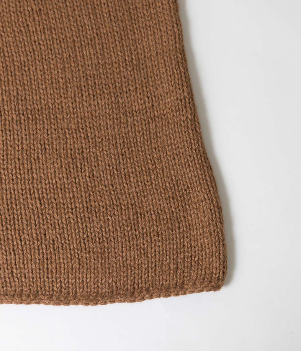 MAYDI "WOMEN'S PONCHO DRESS TURTLENECK HAND-KNITTED"(SANDALWOOD)