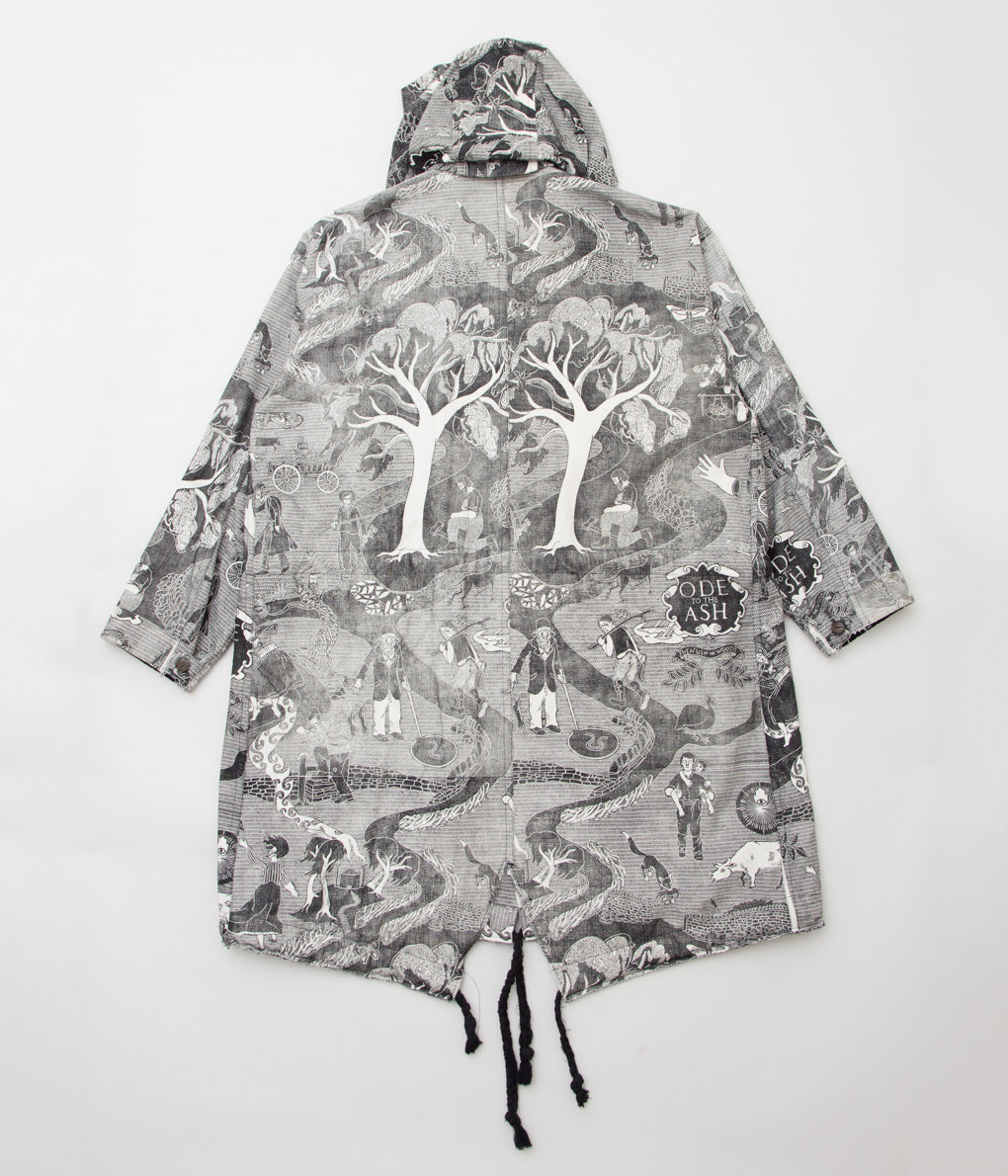 MONAD LONDON "WALTER MILITARY PARKA" (NATURAL, CARBON PRINT)