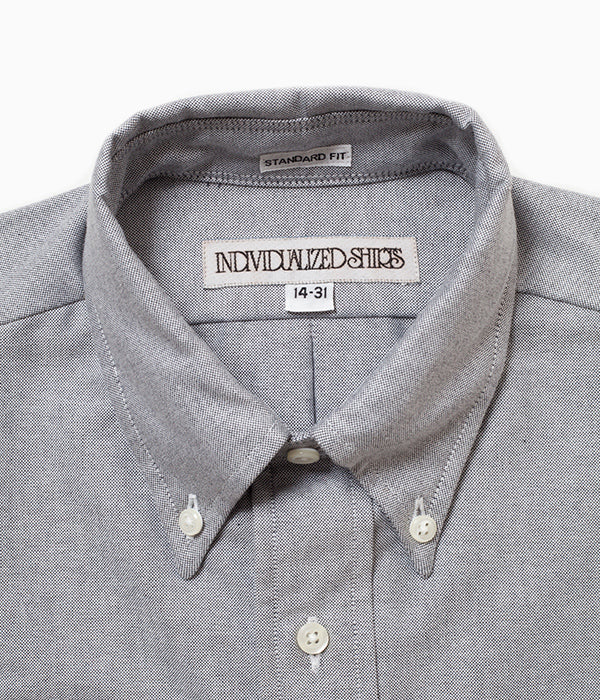 INDIVIDUALIZED SHIRTS "CAMBRIDGE OXFORD (STANDARD FIT BUTTON DOWN SHIRT)(LT GREY)"