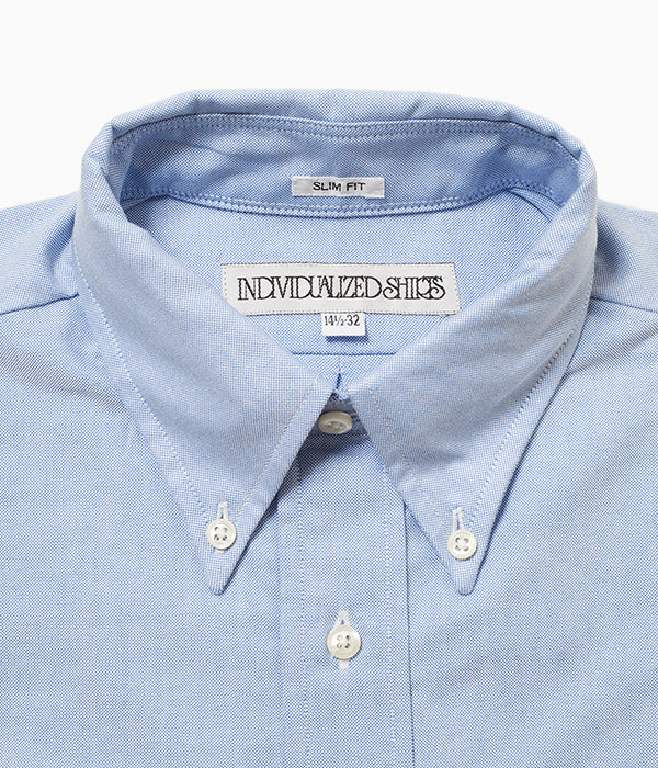 INDIVIDUALIZED SHIRTS "CAMBRIDGE OXFORD (SLIM FIT BUTTON DOWN SHIRT)(LT BLUE)"