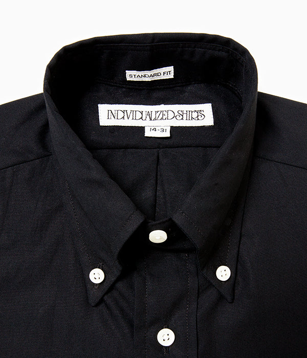 INDIVIDUALIZED SHIRTS "POPLIN (STANDARD FIT BUTTON DOWN SHIRT)"(BLACK)