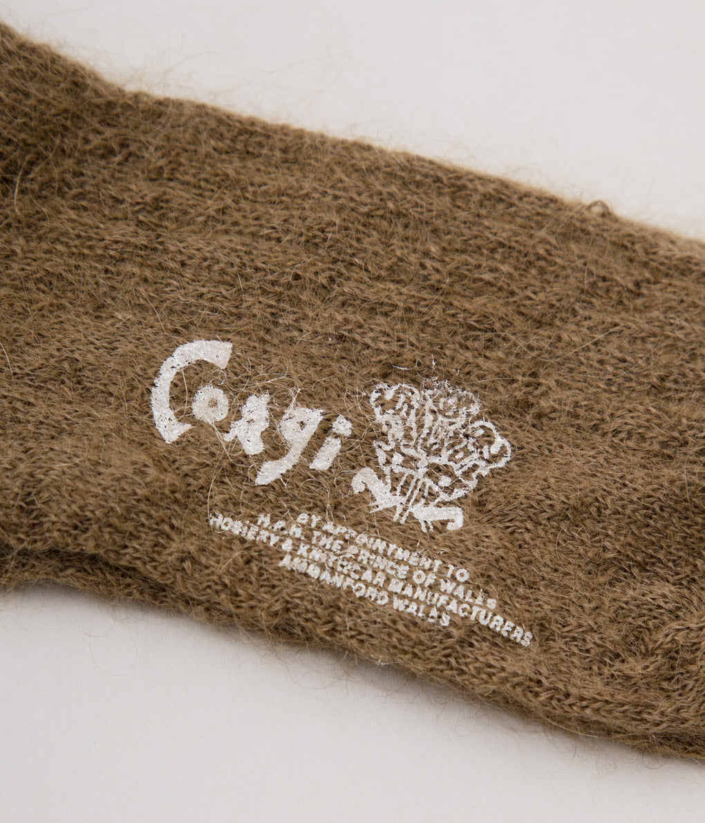CORGI "WOMENS MOHAIR SOCKS" (BROWN)