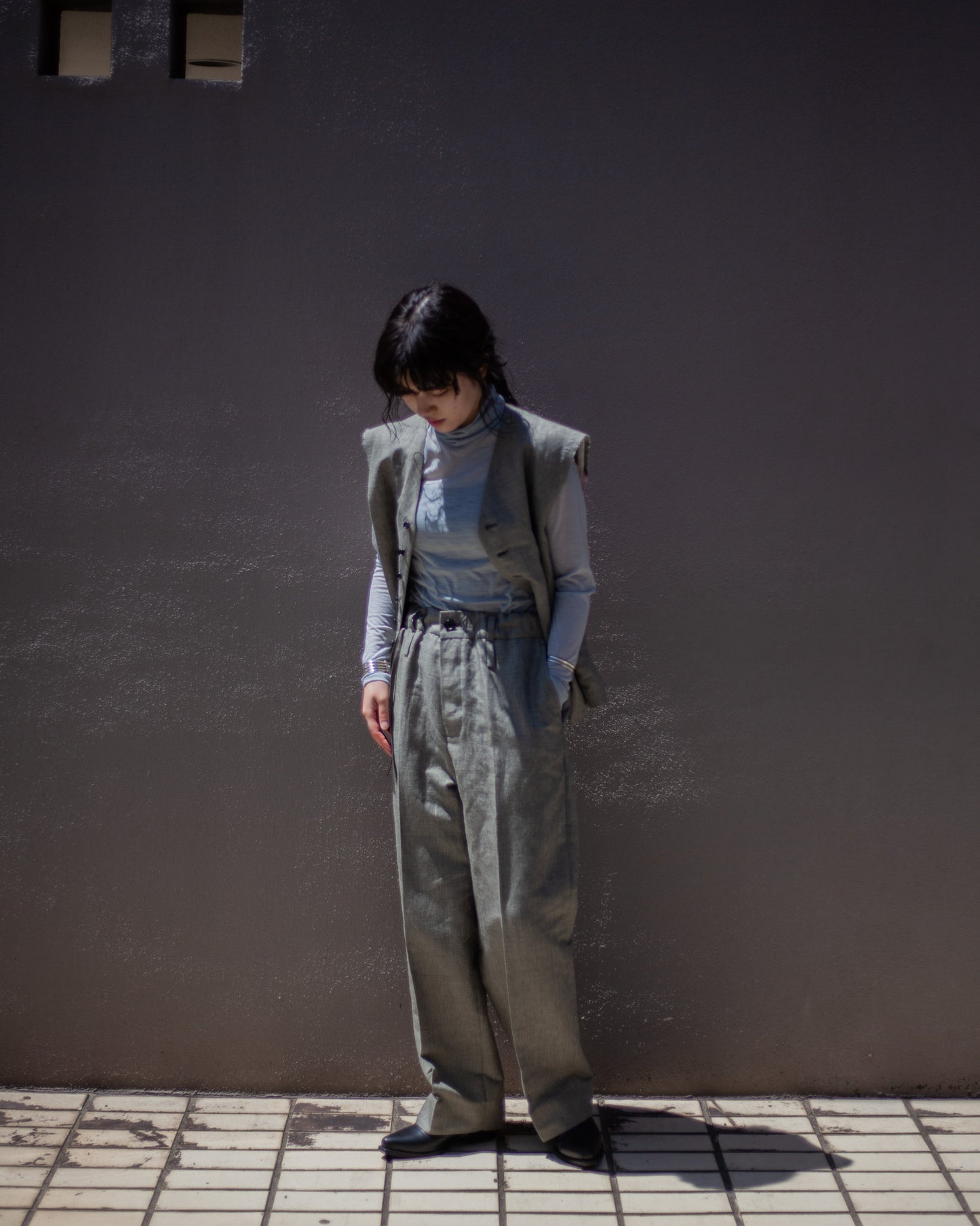 JONNLYNX "WIDE PANTS"(GLEN CHECK)