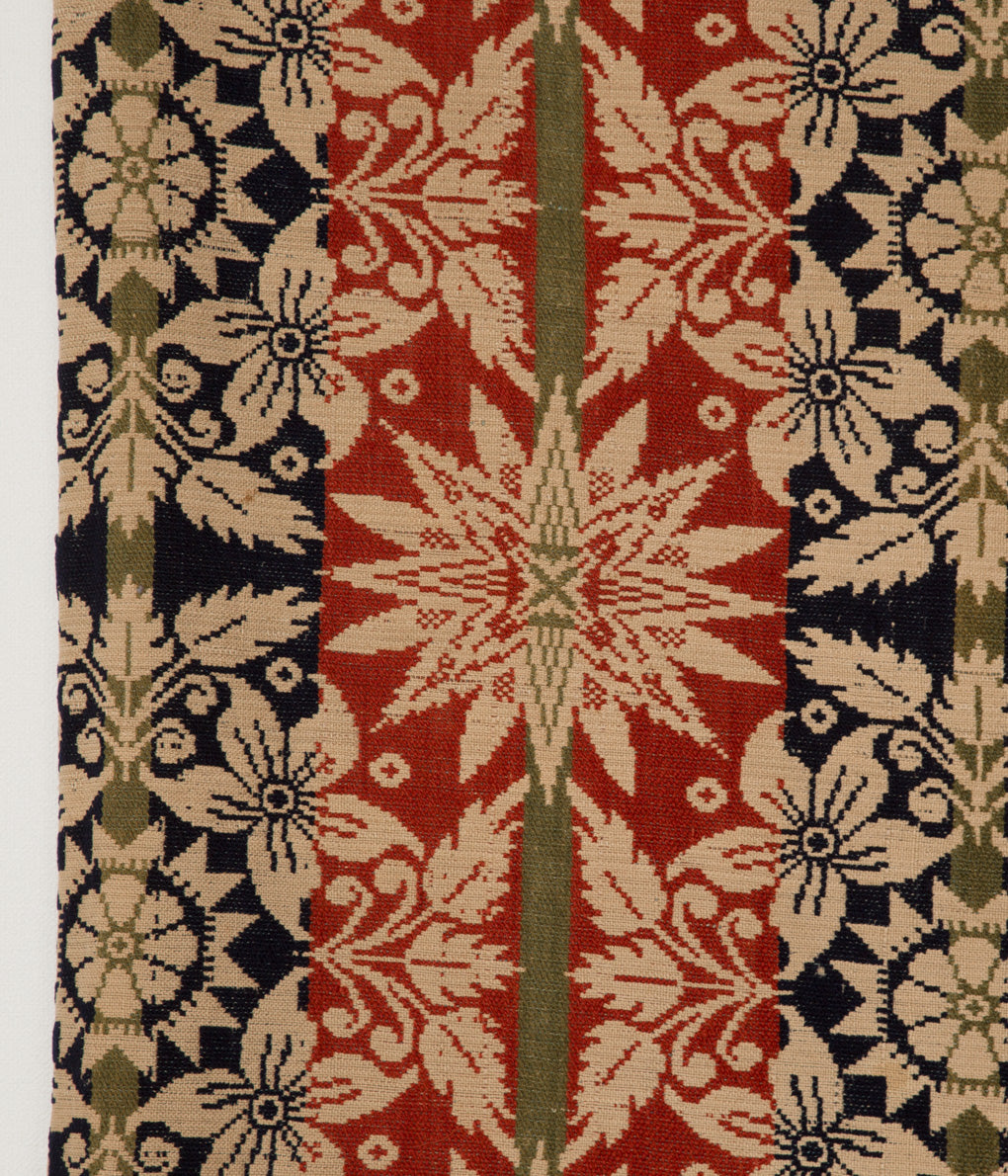 VINTAGE FABRIC "1834's ANTIQUE HAND WOVEN WOOL COVERLET"