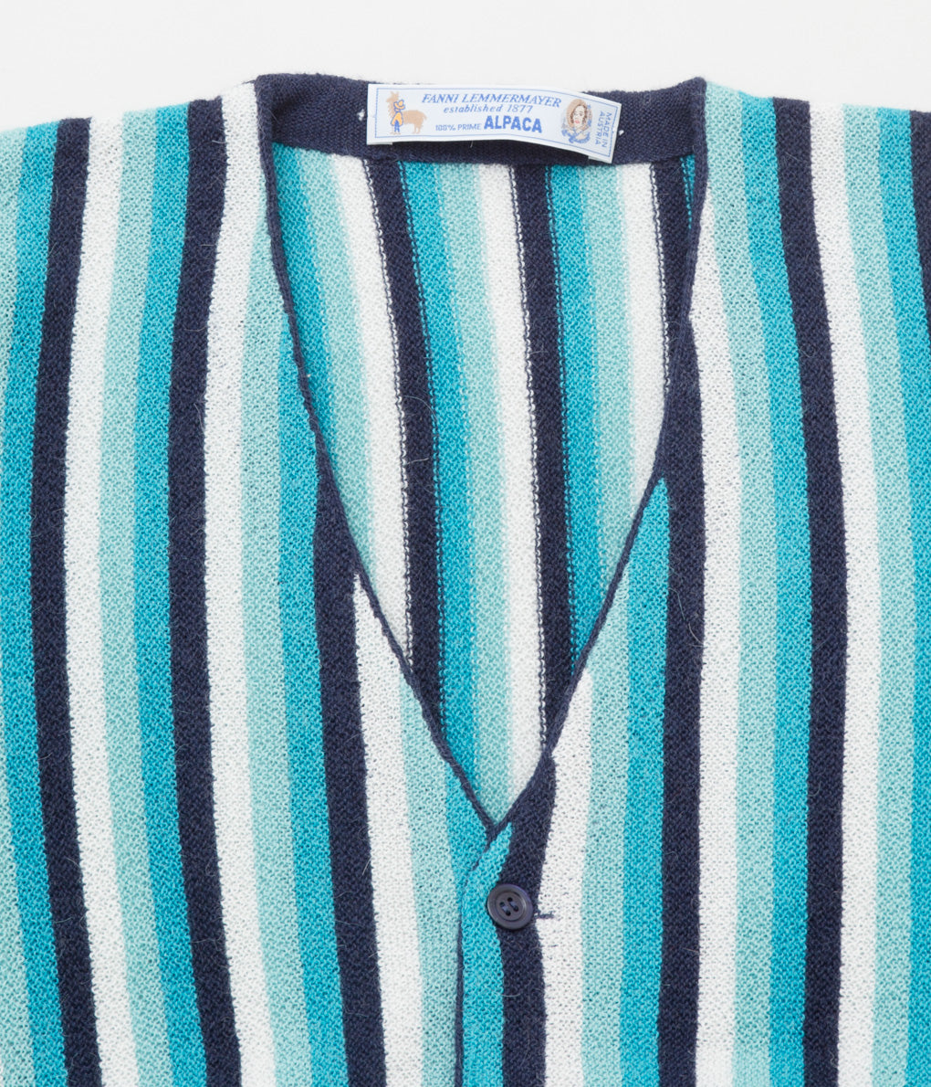 FANNI LEMMERMAYER "ALLOVER STRIPE MENS CARDIGAN 4COL"(NAVY MULTI)