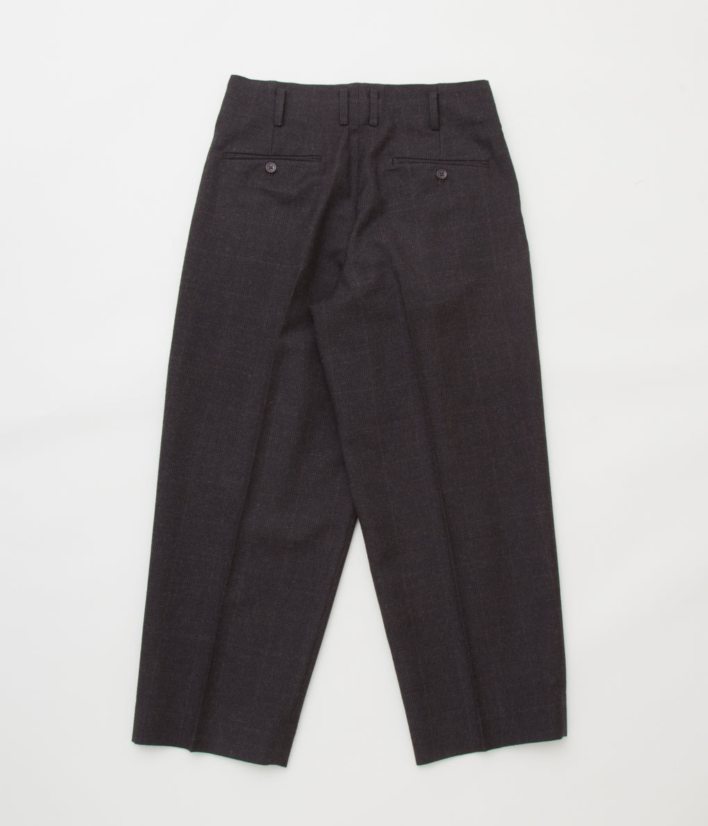 GORSCH"WINDOWPANE TWO INTACK WIDE TROUSERS"(BROWN/BLACK)