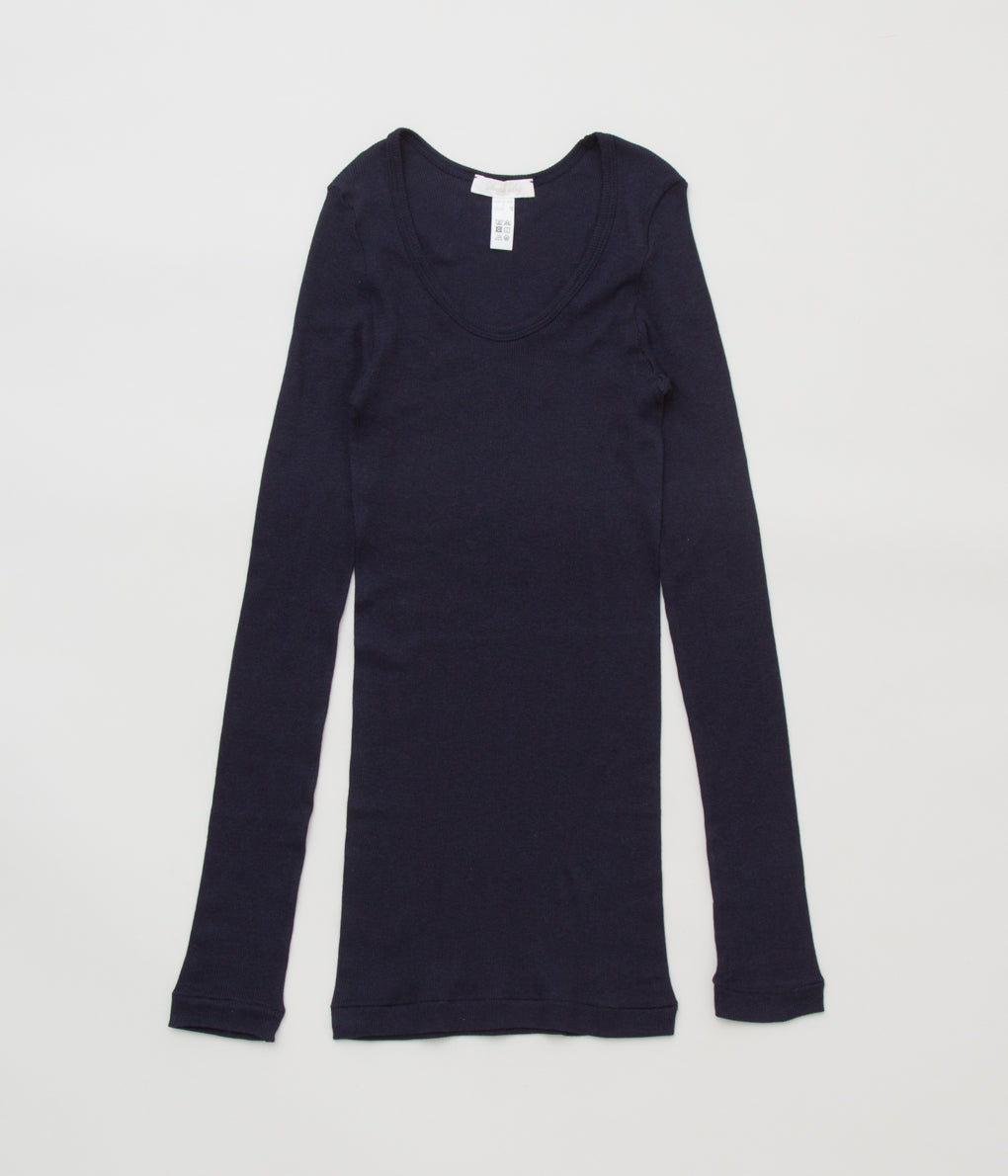 SOUPLE LUZ "RIB CREW NECK LONG SLEEVE T "(MIDNIGHT NAVY)