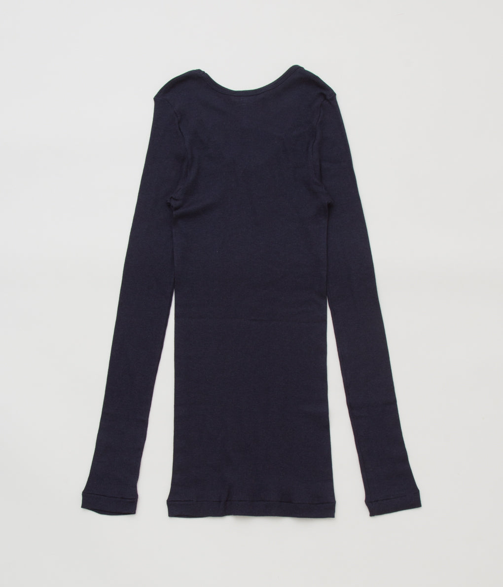 SOUPLE LUZ "RIB CREW NECK LONG SLEEVE T "(MIDNIGHT NAVY)