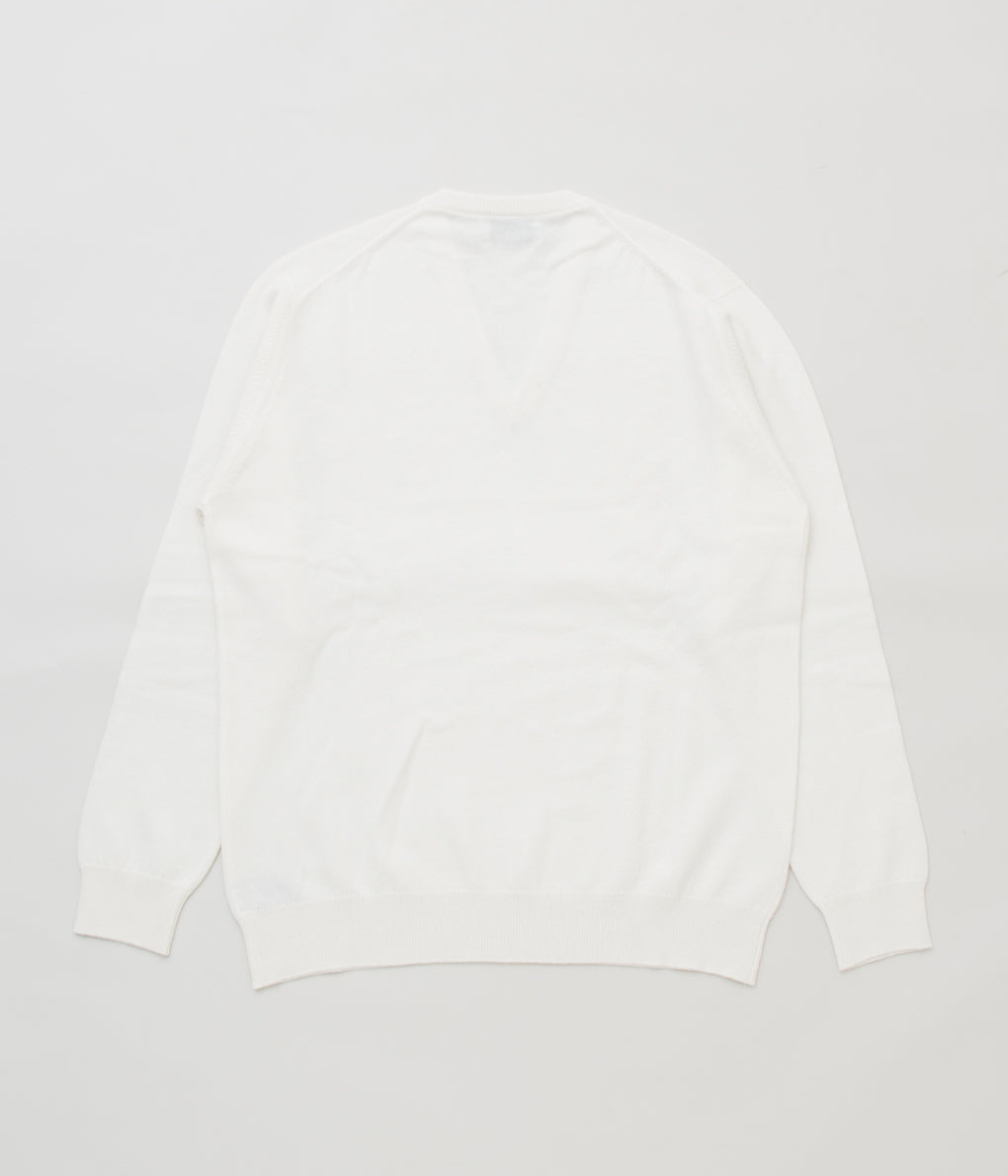 JOHNSTONS OF ELGIN"CLASSIC CASHMERE VEE NECK SWEATER"(WHITE)