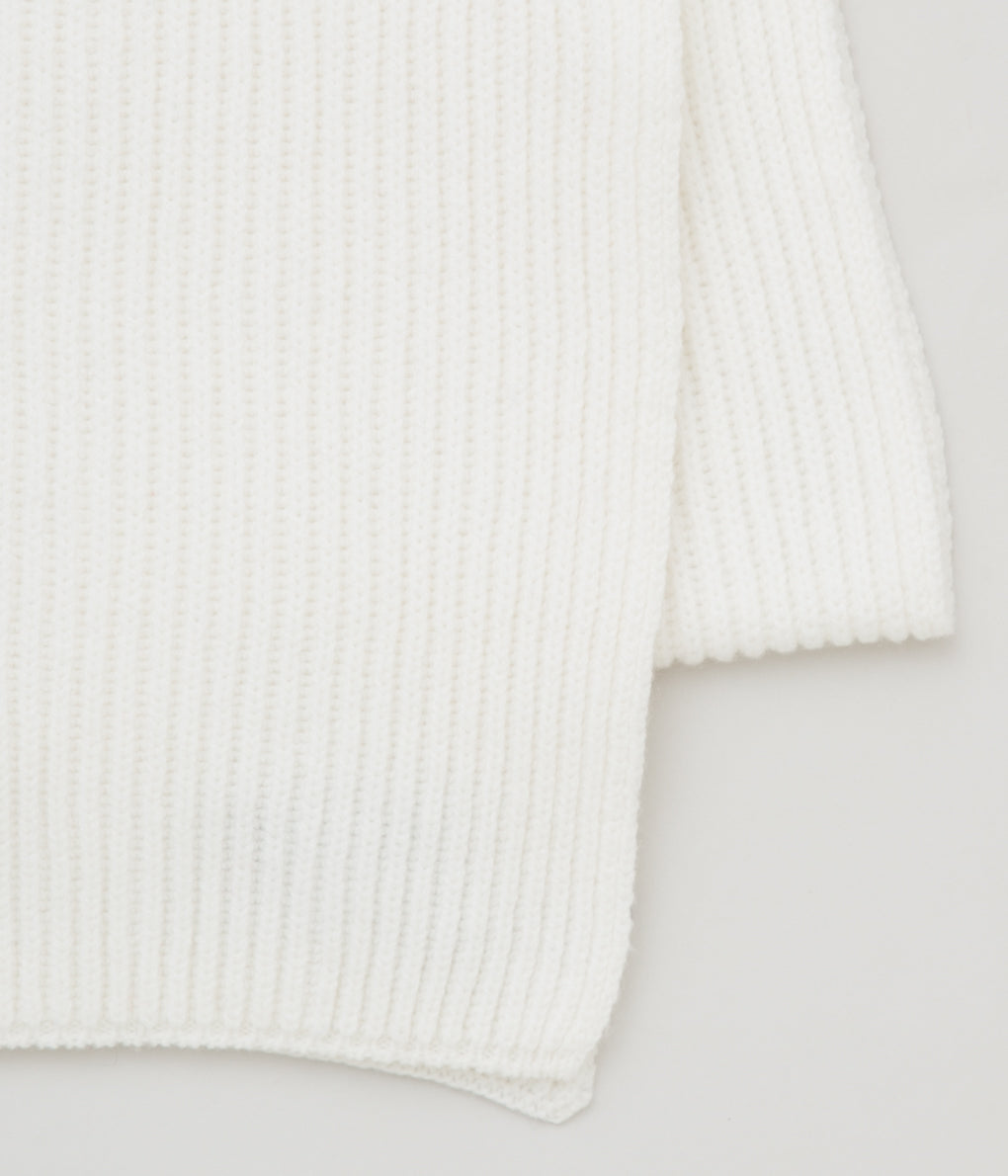 JOHNSTONS "UNISEX CASHMERE RIBBED SCARF"(WHITE)