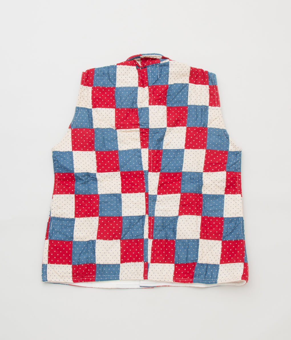 FAREWELL FRANCES "CLAUDE QUILTED VEST"(RED/BLUE MULTI)