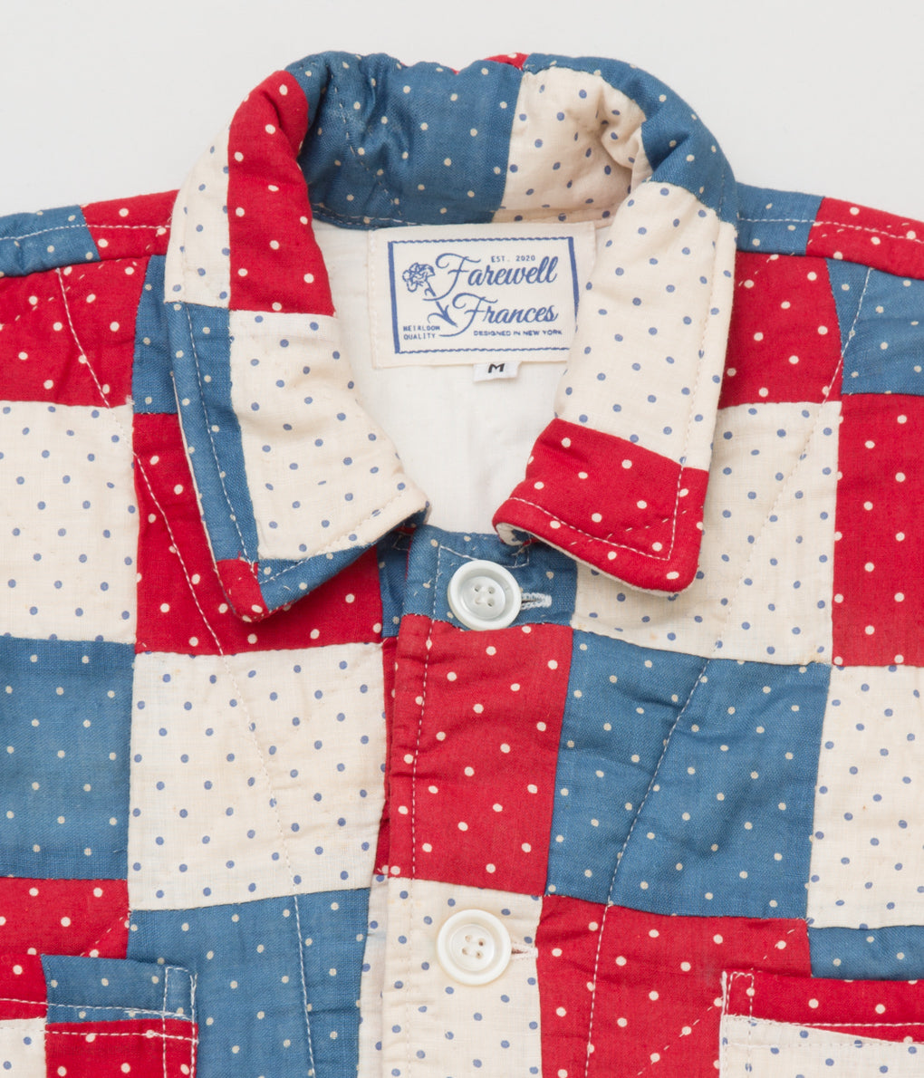 FAREWELL FRANCES "CLAUDE QUILTED COAT"(RED/BLUE MULTI)