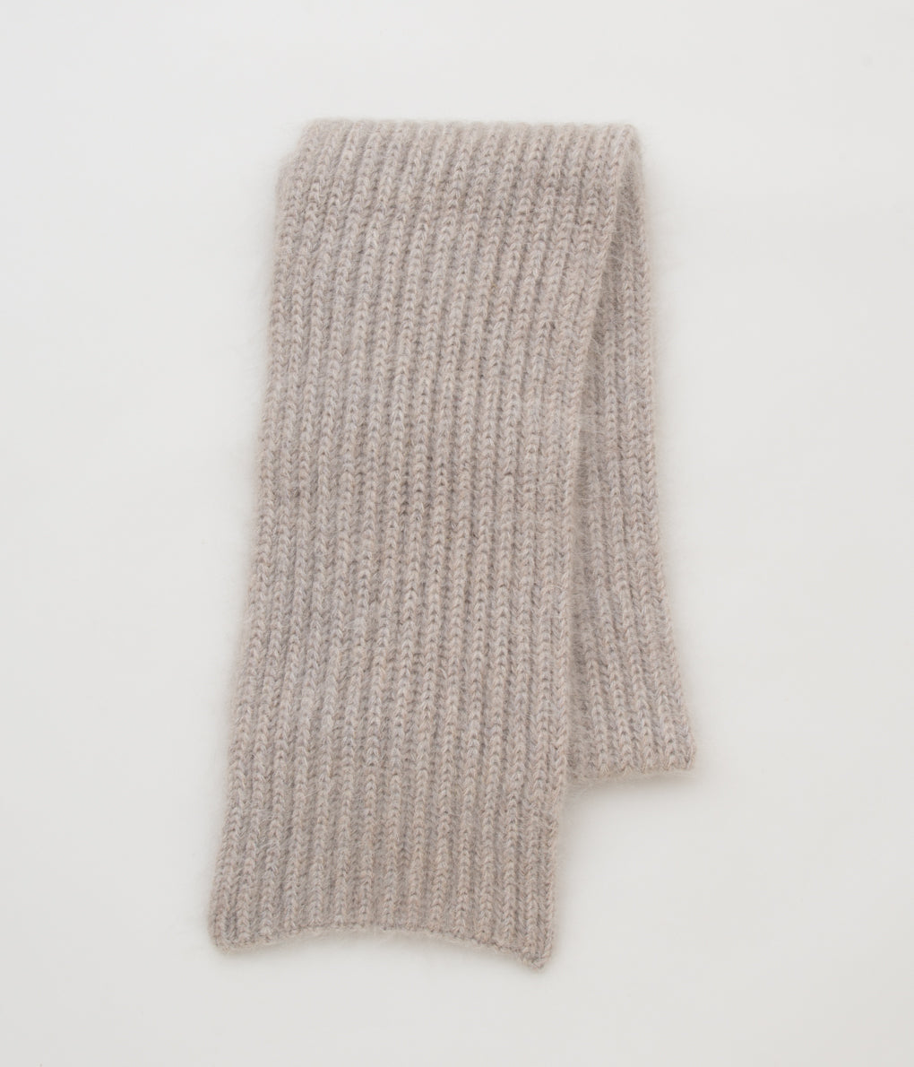 CORGI "MOHAIR/GEELONG WOOL RIB SCARF"(MELANGE GREY)