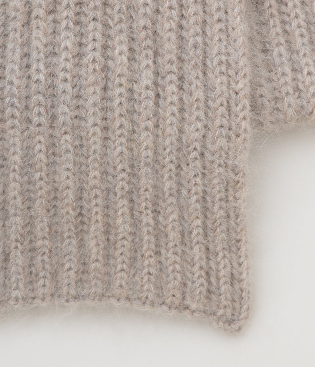 CORGI "MOHAIR/GEELONG WOOL RIB SCARF"(MELANGE GREY)
