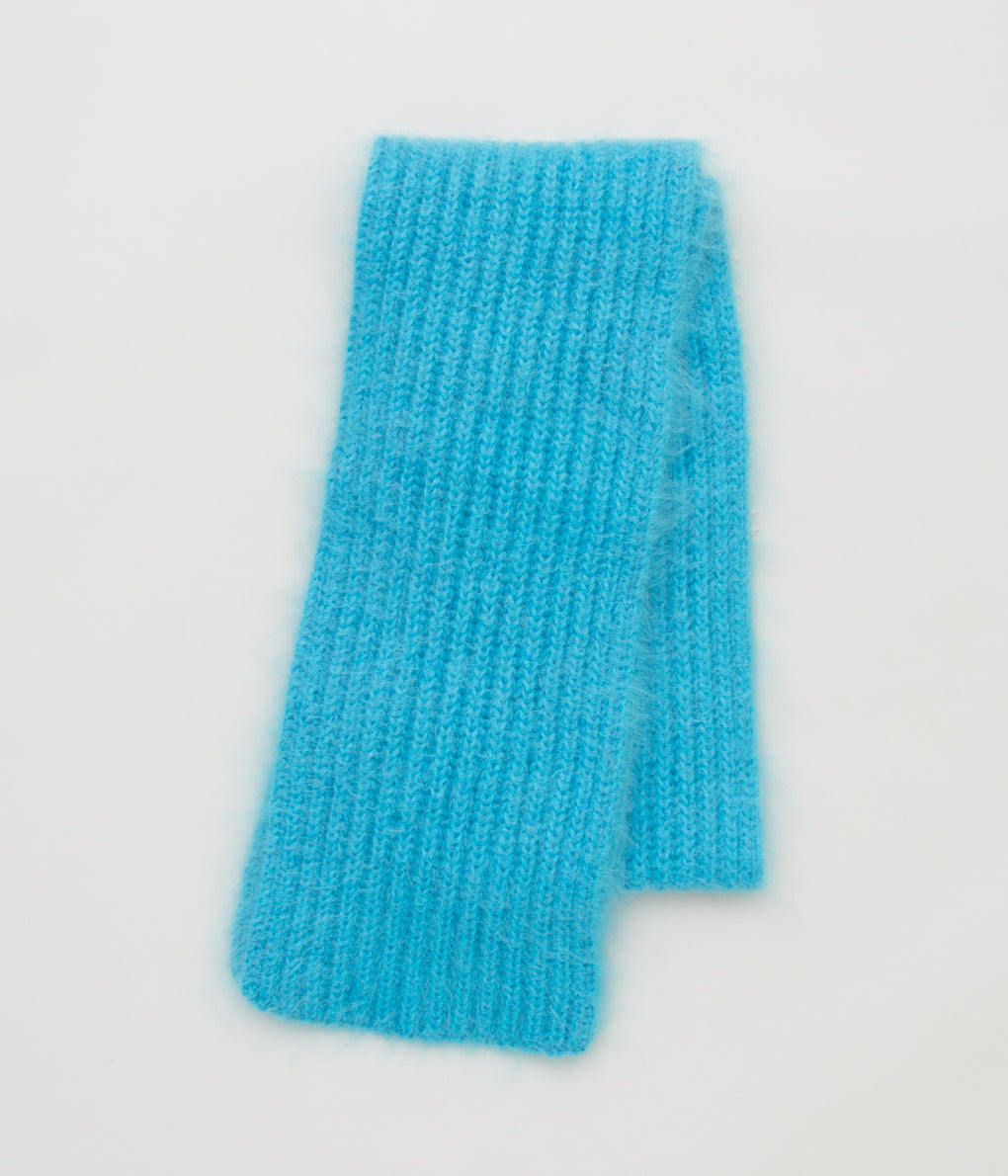 CORGI "MOHAIR/GEELONG WOOL RIB SCARF"(TURQUOISE)