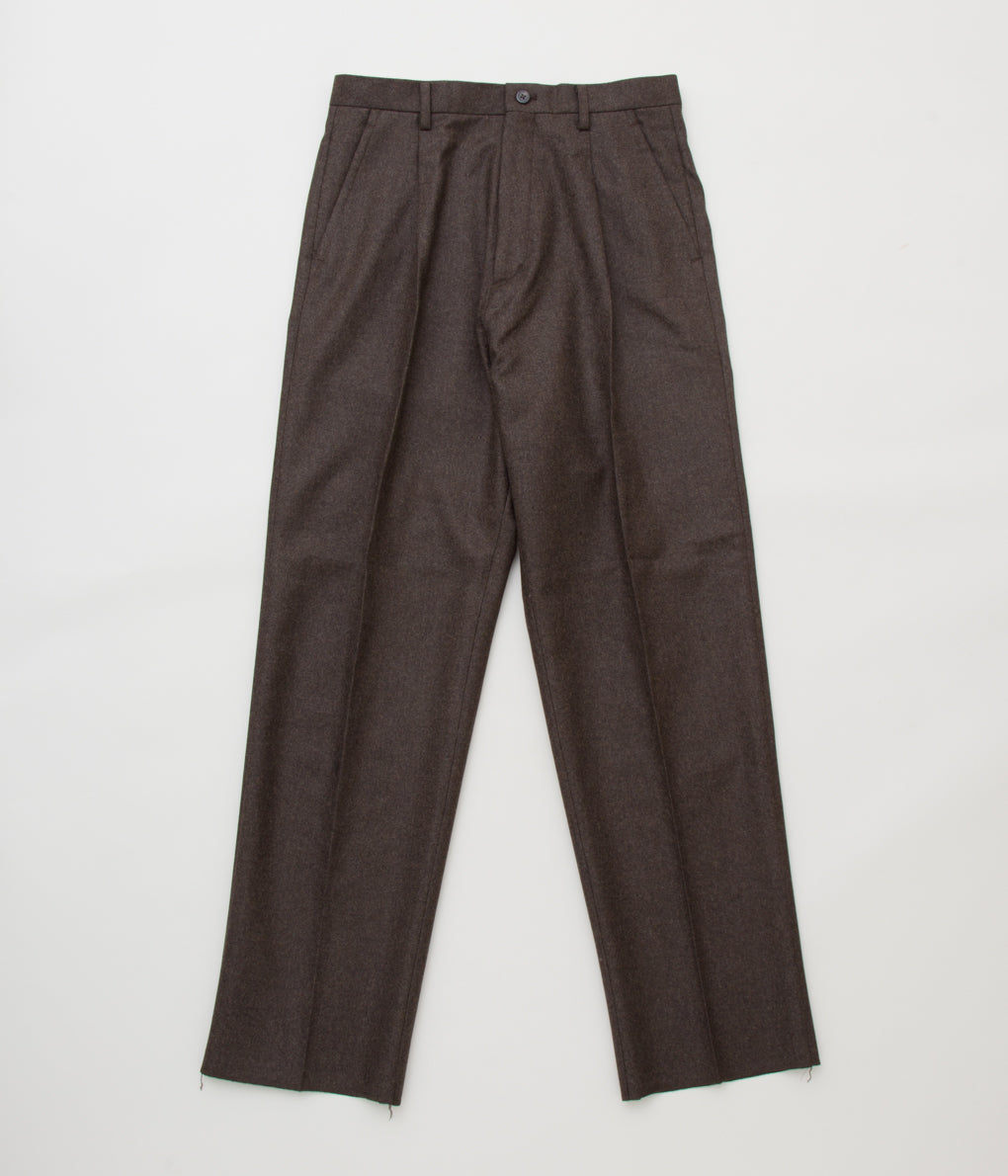 ansnam wool fannel one tuck trousers