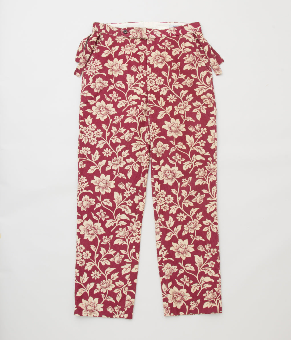 BODE "FLORAL CORDUROY TROUSER" (RED CREAM)