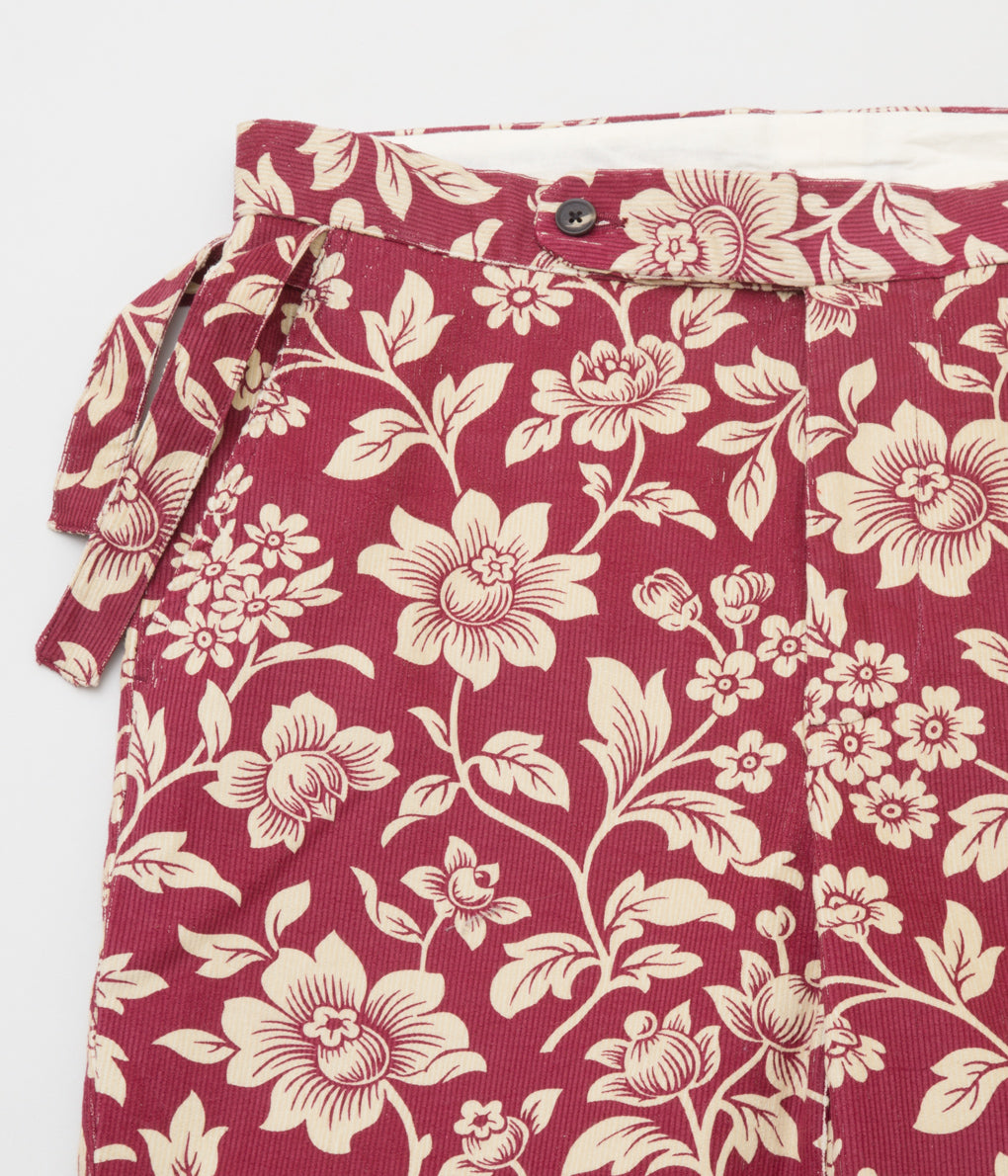 BODE "FLORAL CORDUROY TROUSER" (RED CREAM)