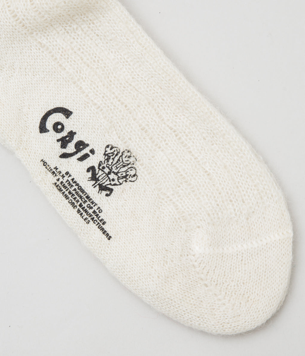 CORGI "UNISEX MOHAIR SOX"(WHITE)