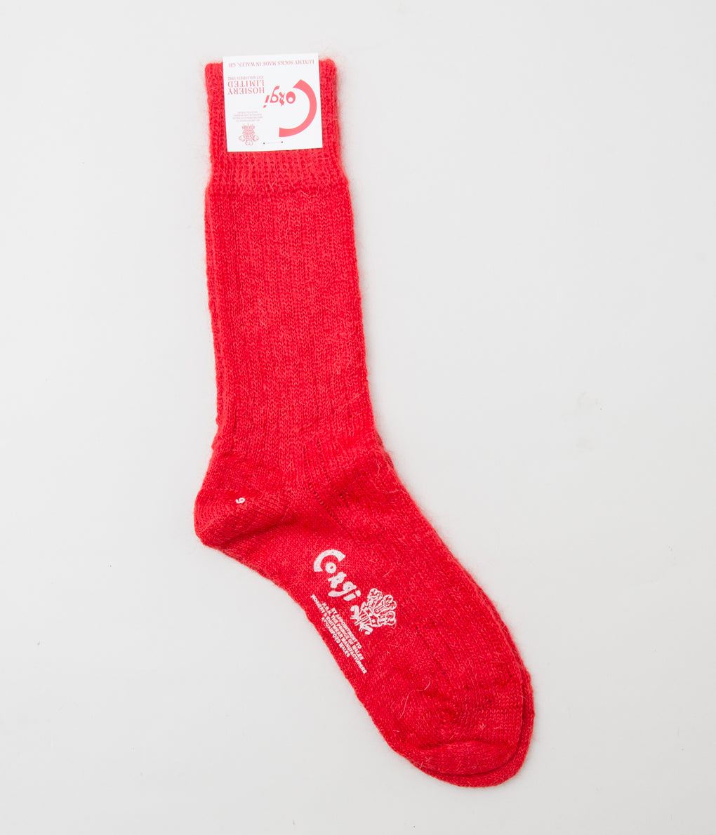 CORGI "UNISEX MOHAIR SOX"(RED)