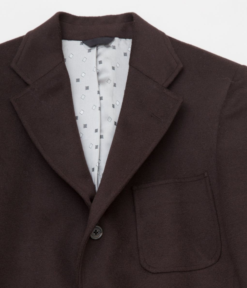INDIVIDUALIZED CLOTHING "DARK BROWN HEAVY FLANNEL SPORTCOAT"(DARK BROWN)