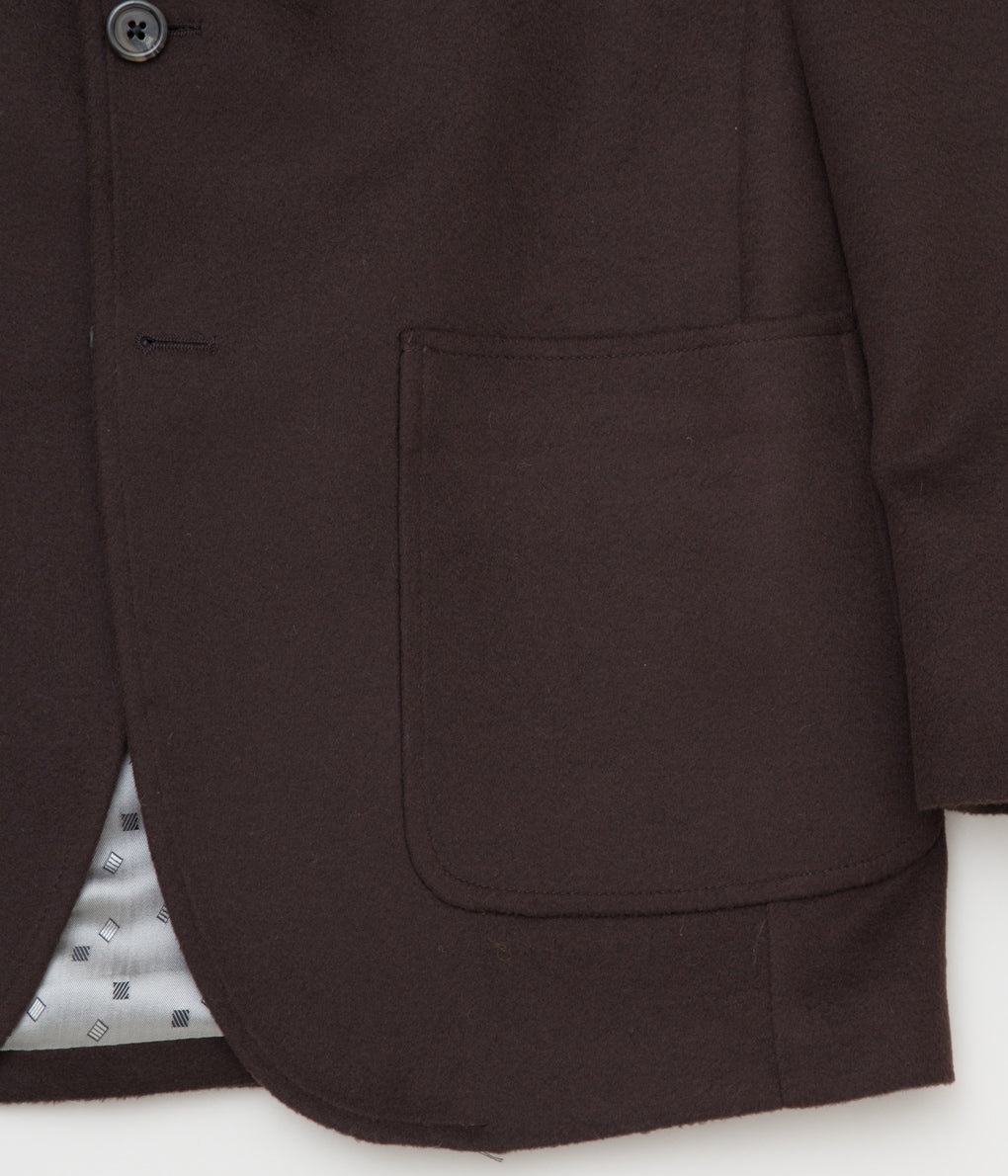 INDIVIDUALIZED CLOTHING "DARK BROWN HEAVY FLANNEL SPORTCOAT"(DARK BROWN)