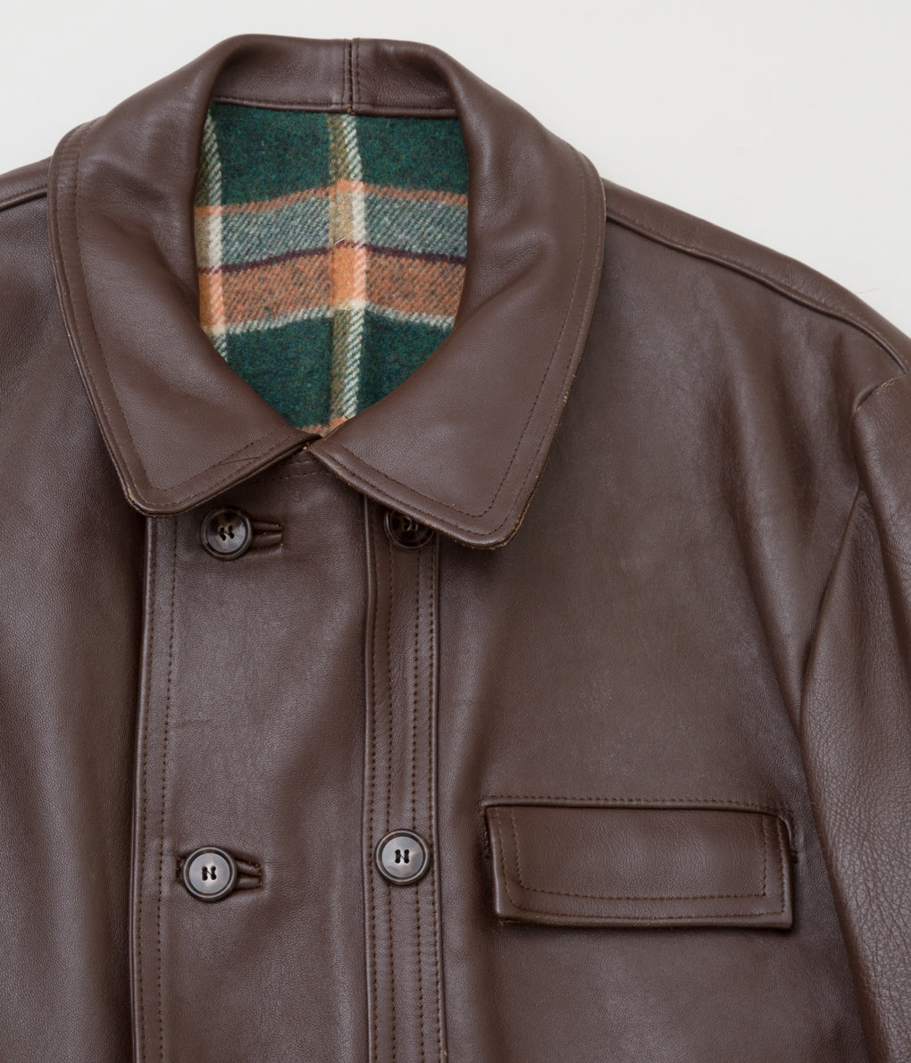 VINTAGE " VINTAGE FRENCH LEATHER JACKET "(BROWN)