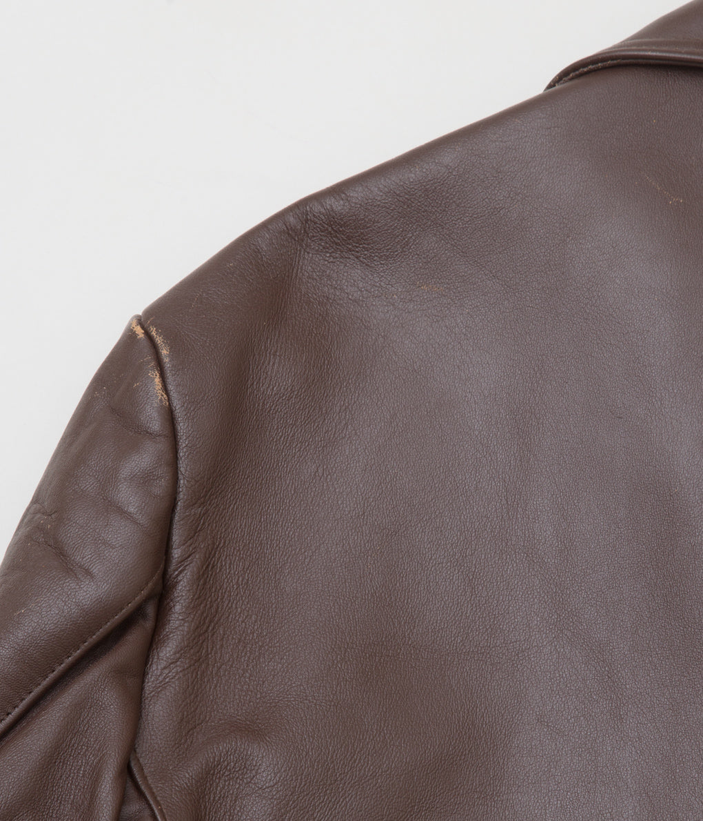 VINTAGE " VINTAGE FRENCH LEATHER JACKET "(BROWN)