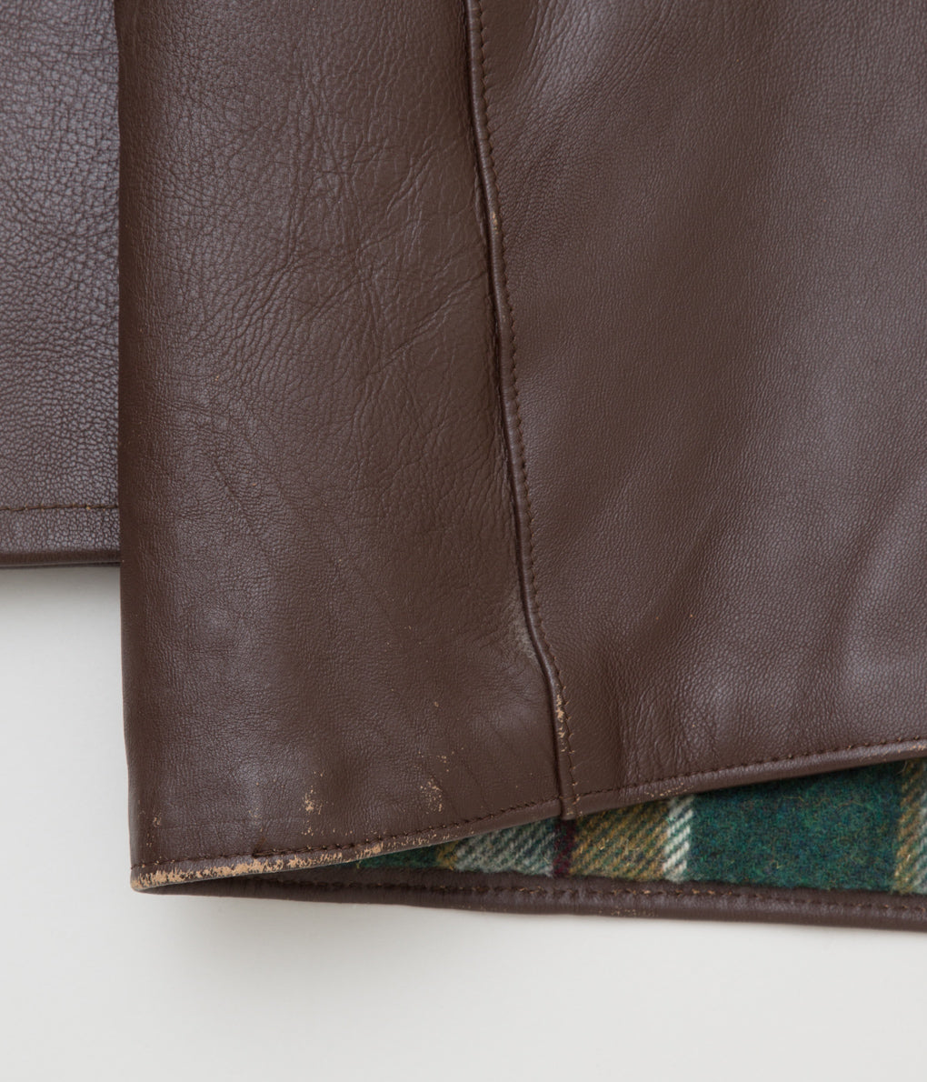 VINTAGE " VINTAGE FRENCH LEATHER JACKET "(BROWN)